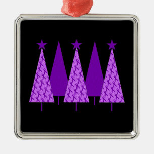 Adorno Metálico Árboles de navidad - cinta púrpura Crohns y