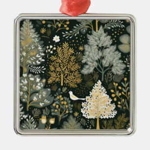 Adorno Metálico Árboles de Navidad vintage boho blanco verde dorad