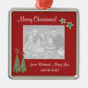 Adorno Metálico Árboles de navidad y foto de la Estrella-Familia