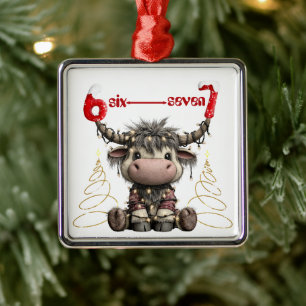 Adorno Metálico Árboles Divertidos Rudolf Cuerno Seis Siete Navida
