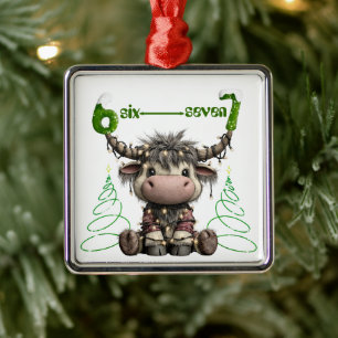 Adorno Metálico Árboles Divertidos Rudolf Cuerno Seis Siete Navida