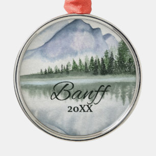 Adorno Metálico Árboles personalizados del lago de montaña de Banf