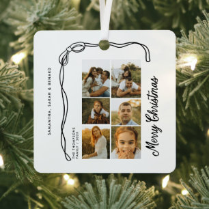 Adorno Metálico Arco Feliz Navidad Familia 6 Fotos