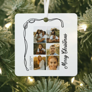 Adorno Metálico Arco Feliz Navidad Familia 6 Fotos