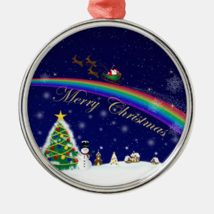 Adorno Metálico Arco iris Santa