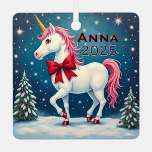Adorno Metálico Arco Rojo de Unicornio Personalizado