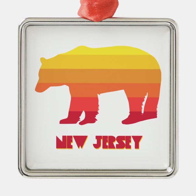 Adorno Metálico Arcoiris de oso de Nueva Jersey (Frente)