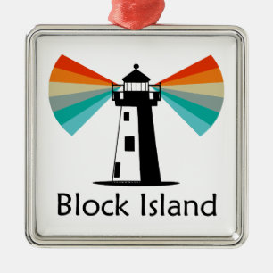 Adorno Metálico Arcoiris del faro de la isla de Bloque
