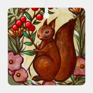 Adorno Metálico Ardilla y aguijón invierno ardillas rojas