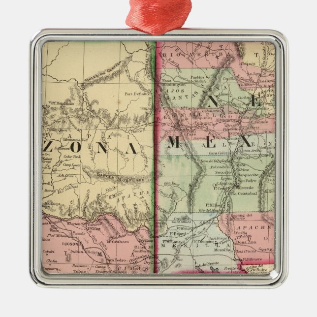 Adorno Metálico Arizona, Nuevo Mapa de México por Mitchell (Frente)