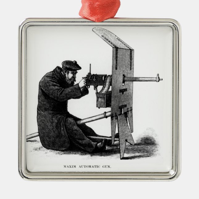 Adorno Metálico Arma automático de la máxima (Frente)