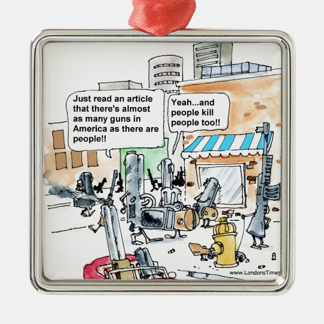 Adorno Metálico Armas no matan regalos divertidos, tetas y tarjeta (Frente)