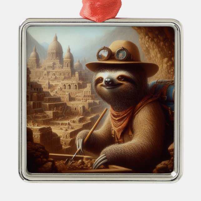 Adorno Metálico Arqueólogo Sloth (Frente)