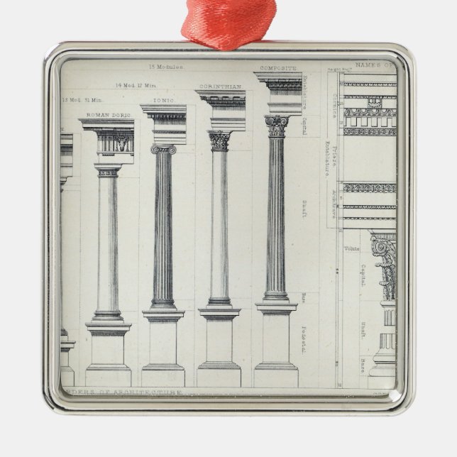 Adorno Metálico Arquitectura I: Órdenes de Arquitectura (Frente)