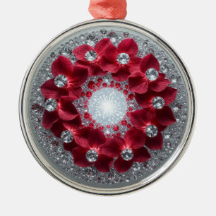 Adorno Metálico Arreglo floral elegante con orquídeas rojas