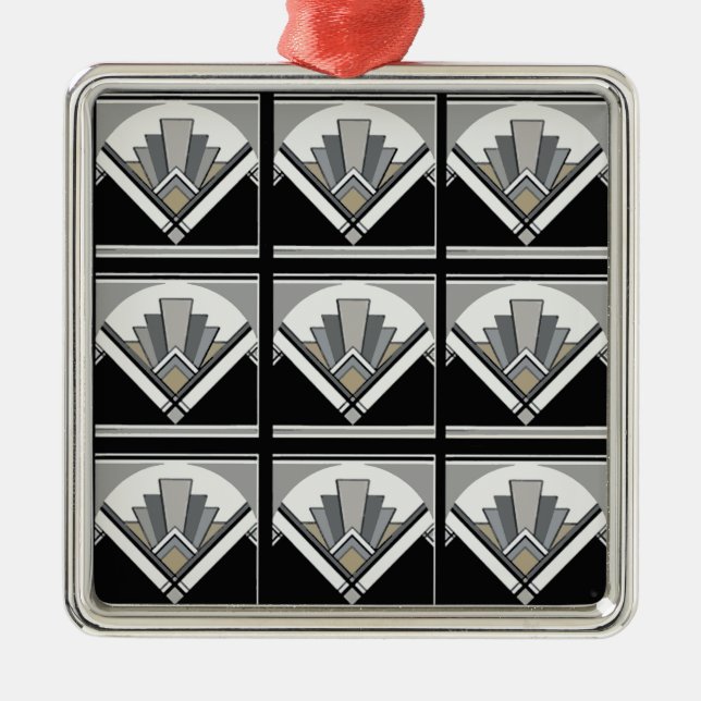 Adorno Metálico Art déco geométrico (Frente)