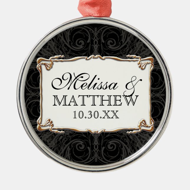 Adorno Metálico Art Deco Nouveau Lace n Gold Look Personalizado (Frente)