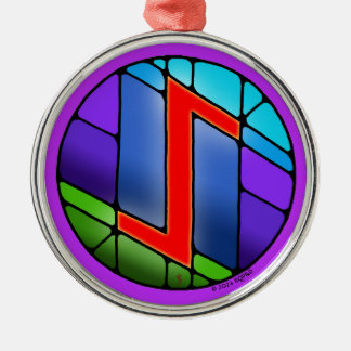 Adorno Metálico Art Nouveau Runas Eihwaz de Perseverancia