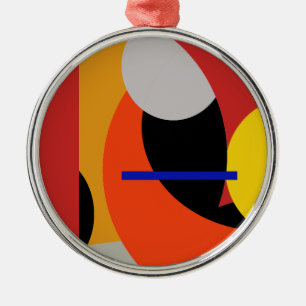 Adorno Metálico Arte abstracto amarillo rojo azul