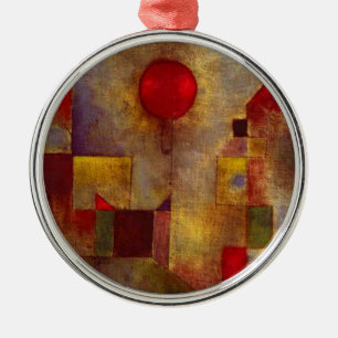 Adorno Metálico Arte abstracto colorido globo rojo Paul Klee 