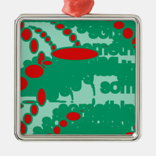 Adorno Metálico arte abstracto rojo y verde 1123