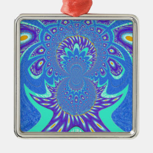 Adorno Metálico Arte azul moderno