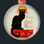 Adorno Metálico Arte clásico Steinlen Black Cat<br><div class="desc">Un hermoso gato negro vintage del artista francés Theophile Steinlen,  un poster clásico del cabaret de Chat Noir de Victoria en Montmartre en París,  Francia.</div>