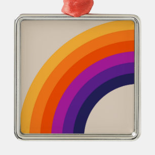 Adorno Metálico Arte de arcoiris de estilo retro colorido