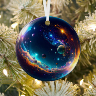 Adorno Metálico Arte de fantasía de la galaxia de la burbuja cósmi