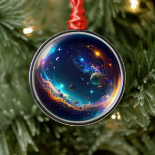 Adorno Metálico Arte de fantasía de la galaxia de la burbuja cósmi