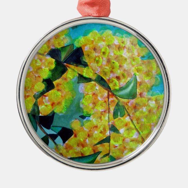 Adorno Metálico Arte de flores australiano nativo de Wellow (Frente)