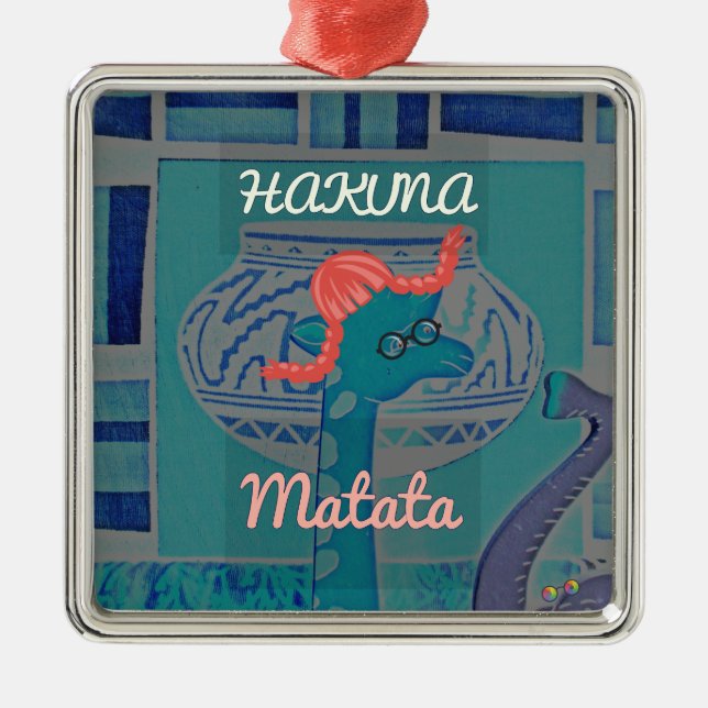 Adorno Metálico Arte de jirafa lúdico: Un destello africano (Frente)