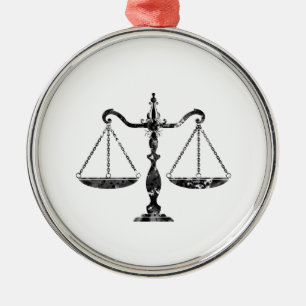 Adorno Metálico Arte de la Balanza de la Justicia