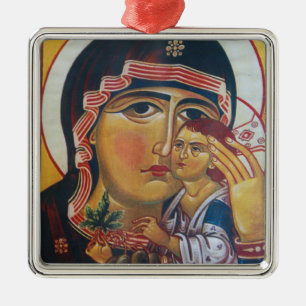 Adorno Metálico Arte de la Madre María y Jesús