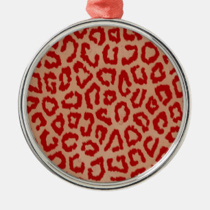 Adorno Metálico Arte de la piel del leopardo rojo