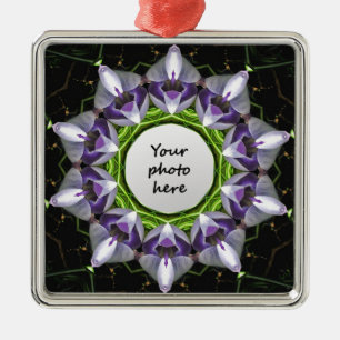 Adorno Metálico Arte de Mandala de Floral Púrpura en Calidoscopio
