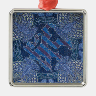 Adorno Metálico Arte de mosaico ornamentado azul, Alemania