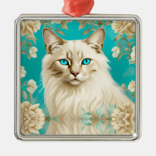 Adorno Metálico Arte de retrato de siamés Blue Lynx Point