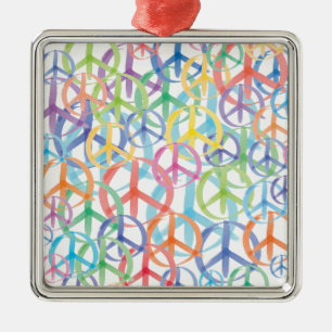 Adorno Metálico Arte de Símbolos de Paz