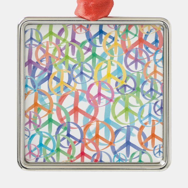 Adorno Metálico Arte de Símbolos de Paz (Frente)