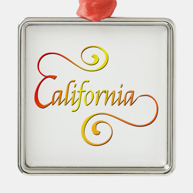 Adorno Metálico Arte de tipografía de California (Frente)