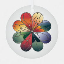 Arte de Vidrio Teñido, Flor Abstracta de Vidrio Te