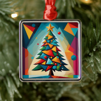 Adorno Metálico Arte Deco Geométrico Árbol de Navidad Triángulo He