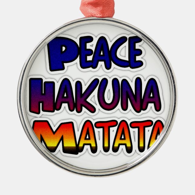 Adorno Metálico Arte degradado de Peace Hakuna Matata (Frente)