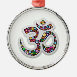 Adorno Metálico Arte del símbolo floral Namaste