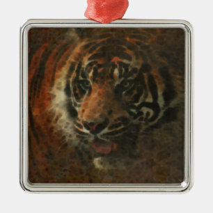 Adorno Metálico Arte digital tigre