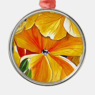 Adorno Metálico Arte floral original acuarela floral