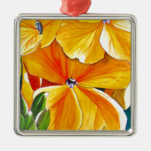 Adorno Metálico Arte floral original acuarela floral