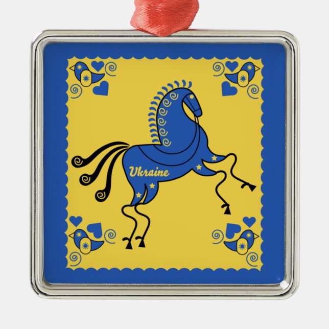 Adorno Metálico Arte folclórico eslavo tradicional de Ucrania (Frente)