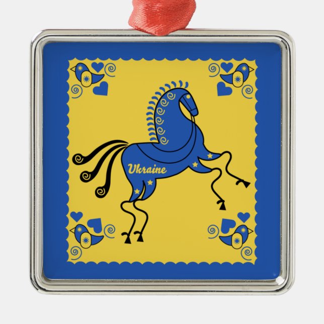Adorno Metálico Arte folclórico eslavo tradicional de Ucrania (Frente)
